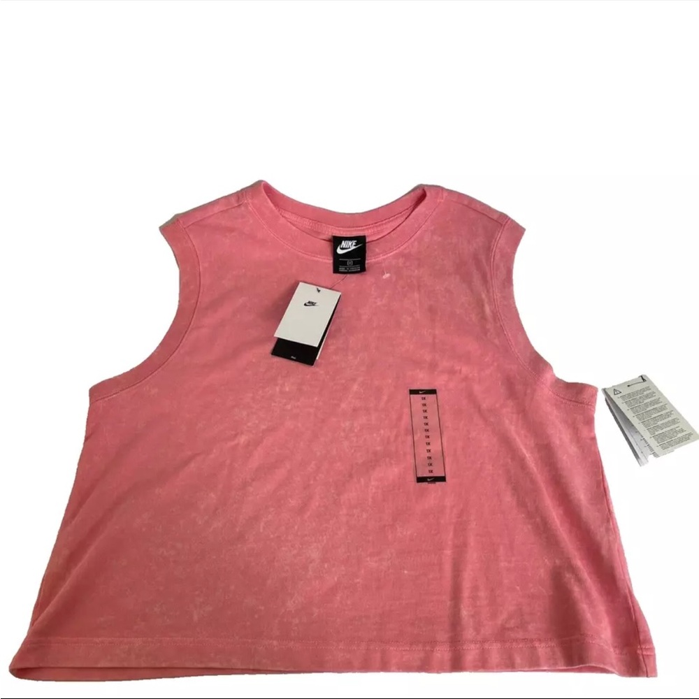 Nike‎ Women's Tank Top Size 1X Pink Cropped White Washed Pink NWT Sweatshirt